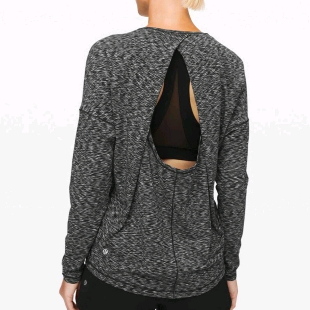 Lululemon Get Set Longsleeve Top Spaced Out Space Dye Black And White